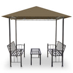 vidaXL Gartenpavillon mit Tisch und Bänken 2,5x1,5x2,4 m Taupe 180 g/m²