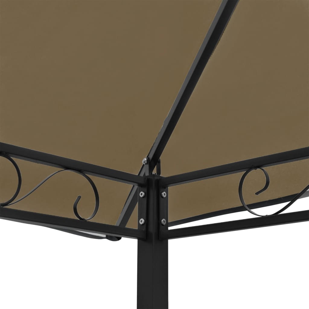 vidaXL Gartenpavillon mit Tisch und Bänken 2,5x1,5x2,4 m Taupe 180 g/m²