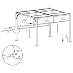 vidaXL Gartenpergola mit Ausziehbarem Dach 3x3 m Taupe 180 g/m²