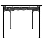 vidaXL Pergola mit Ausziehbarem Dach Anthrazit 3x3 m Stahl 180 g/m²