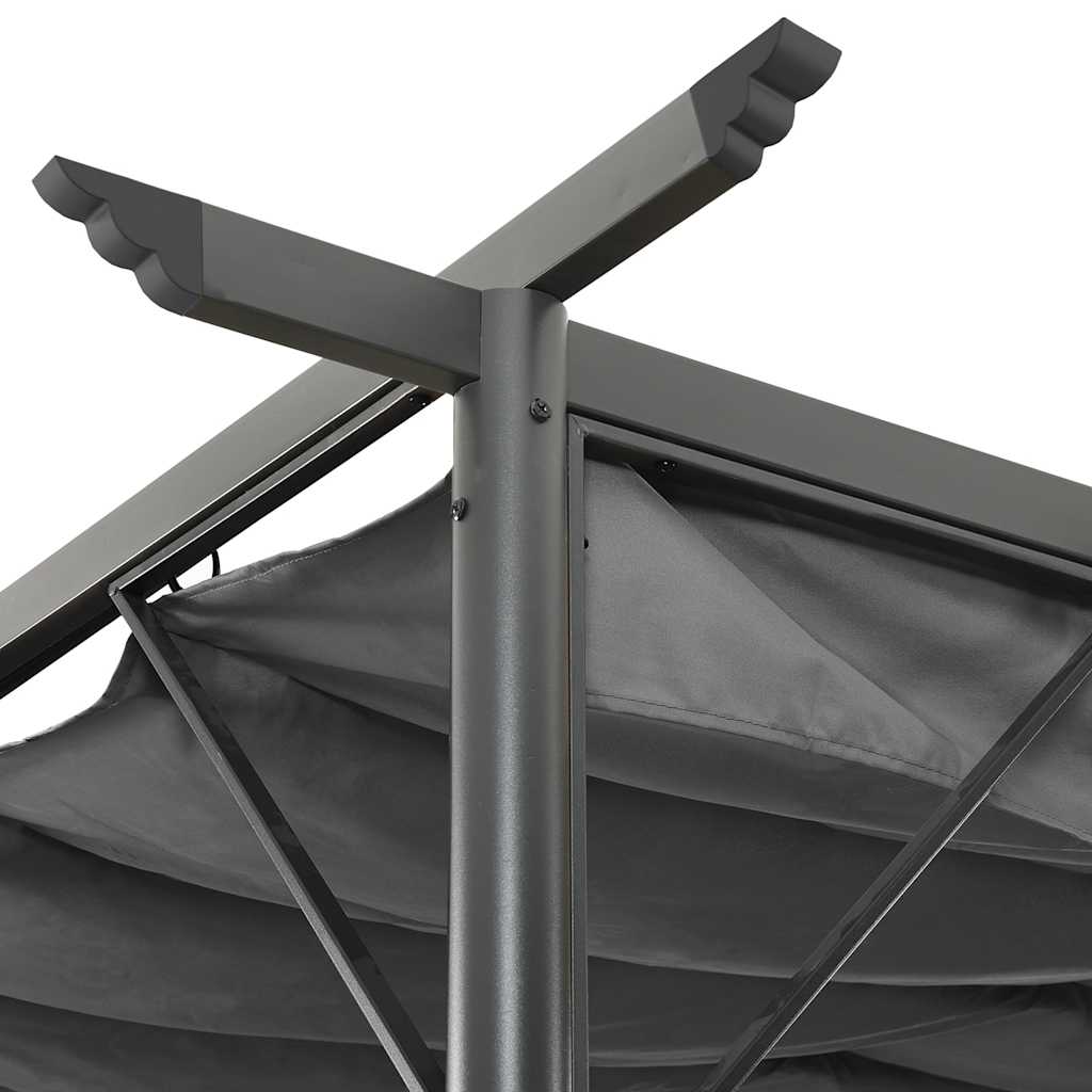 vidaXL Pergola mit Ausziehbarem Dach Anthrazit 3x3 m Stahl 180 g/m²