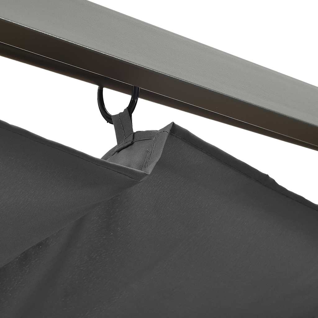 vidaXL Pergola mit Ausziehbarem Dach Anthrazit 3x3 m Stahl 180 g/m²