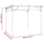 vidaXL Pergola mit Ausziehbarem Dach Anthrazit 3x3 m Stahl 180 g/m²