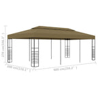 vidaXL Gartenpavillon 6x3x2,7 m Taupe 180 g/m²