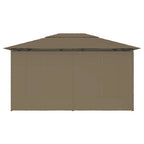 vidaXL Gartenzelt mit Vorhängen 4x3 m Taupe 180 g/m²