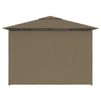 vidaXL Gartenzelt mit Vorhängen 4x3 m Taupe 180 g/m²