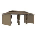 vidaXL Pavillon mit Vorhängen 600x298x270 cm Taupe 180 g/m²