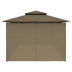 vidaXL Pavillon mit Vorhängen 600x298x270 cm Taupe 180 g/m²