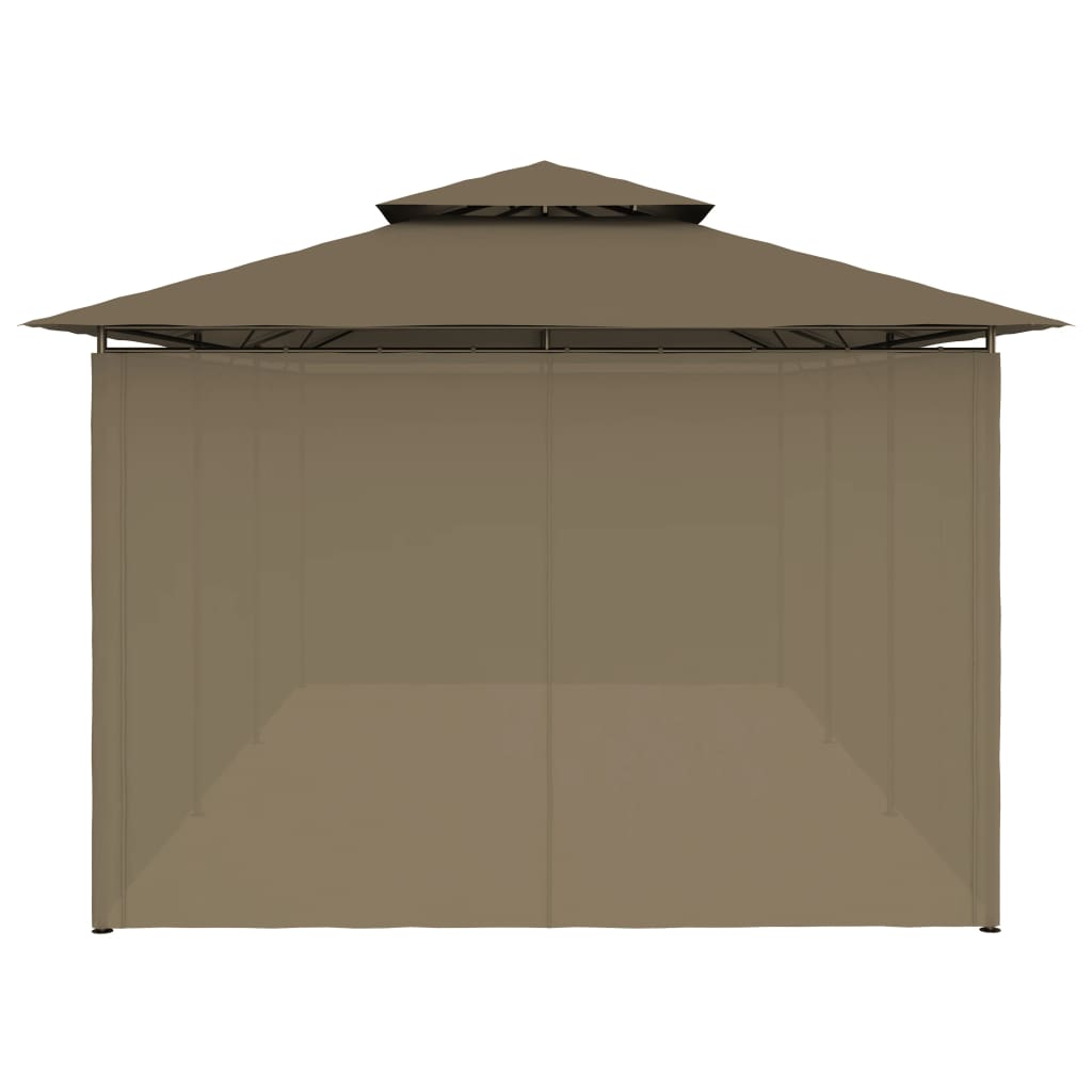 vidaXL Pavillon mit Vorhängen 600x298x270 cm Taupe 180 g/m²