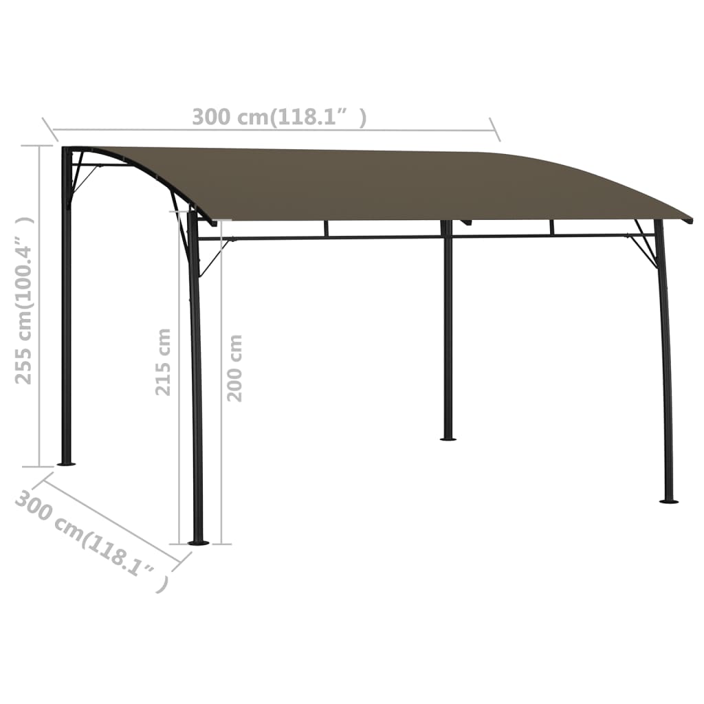 vidaXL Garten-Sonnenschutz 3x3x2,55 m Taupe