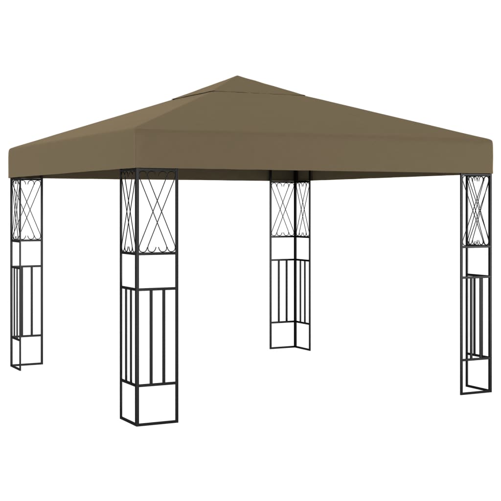 vidaXL Pavillon 3x3 m Taupe Stoff