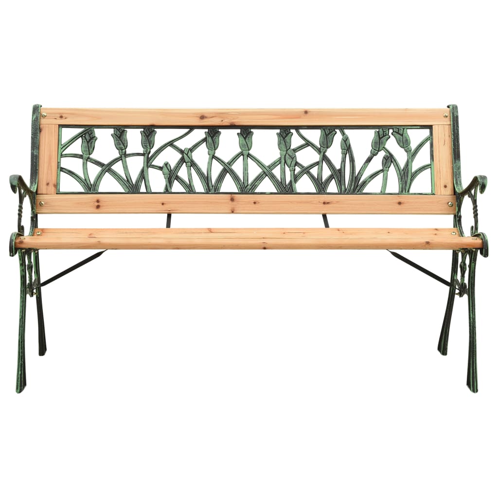 vidaXL Gartenbank 122 cm Gusseisen und Massivholz Tanne