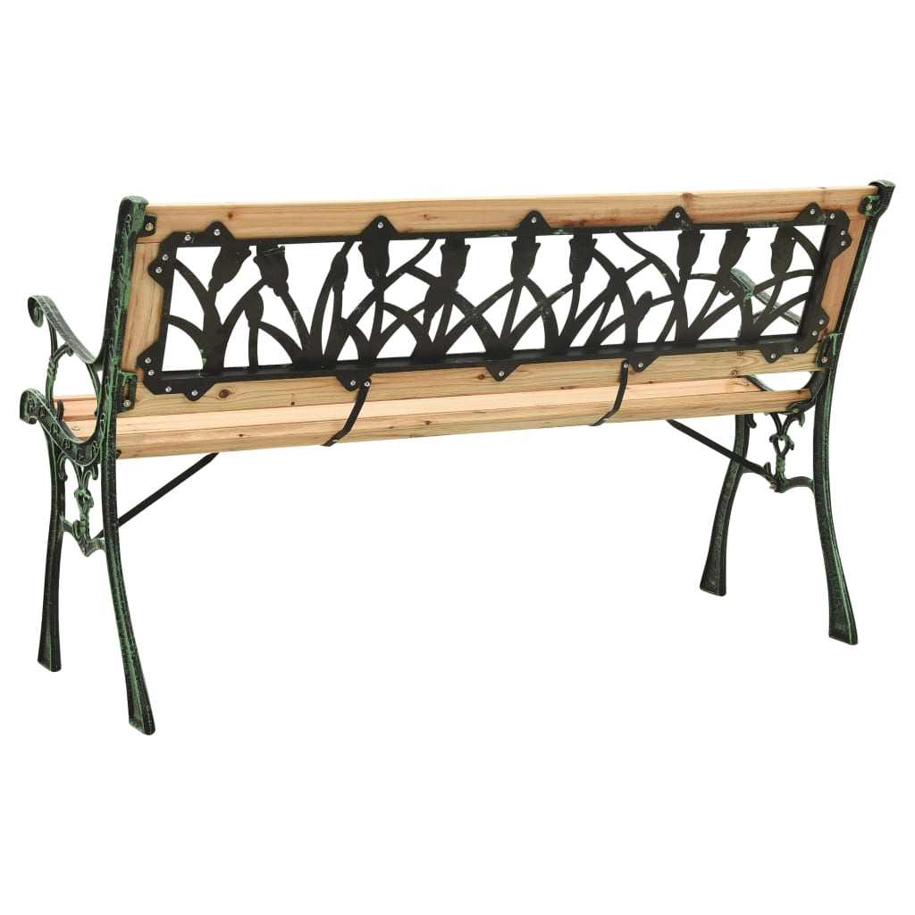 vidaXL Gartenbank 122 cm Gusseisen und Massivholz Tanne