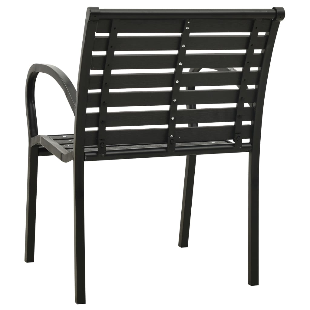 vidaXL Gartenstühle 2 Stk. Stahl und WPC Schwarz