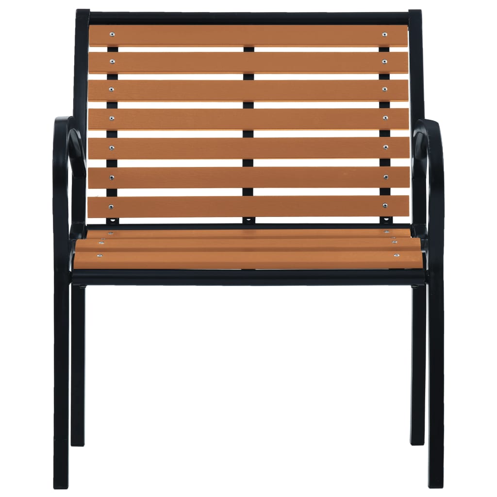 vidaXL Gartenstühle 2 Stk. Stahl und WPC Schwarz und Braun