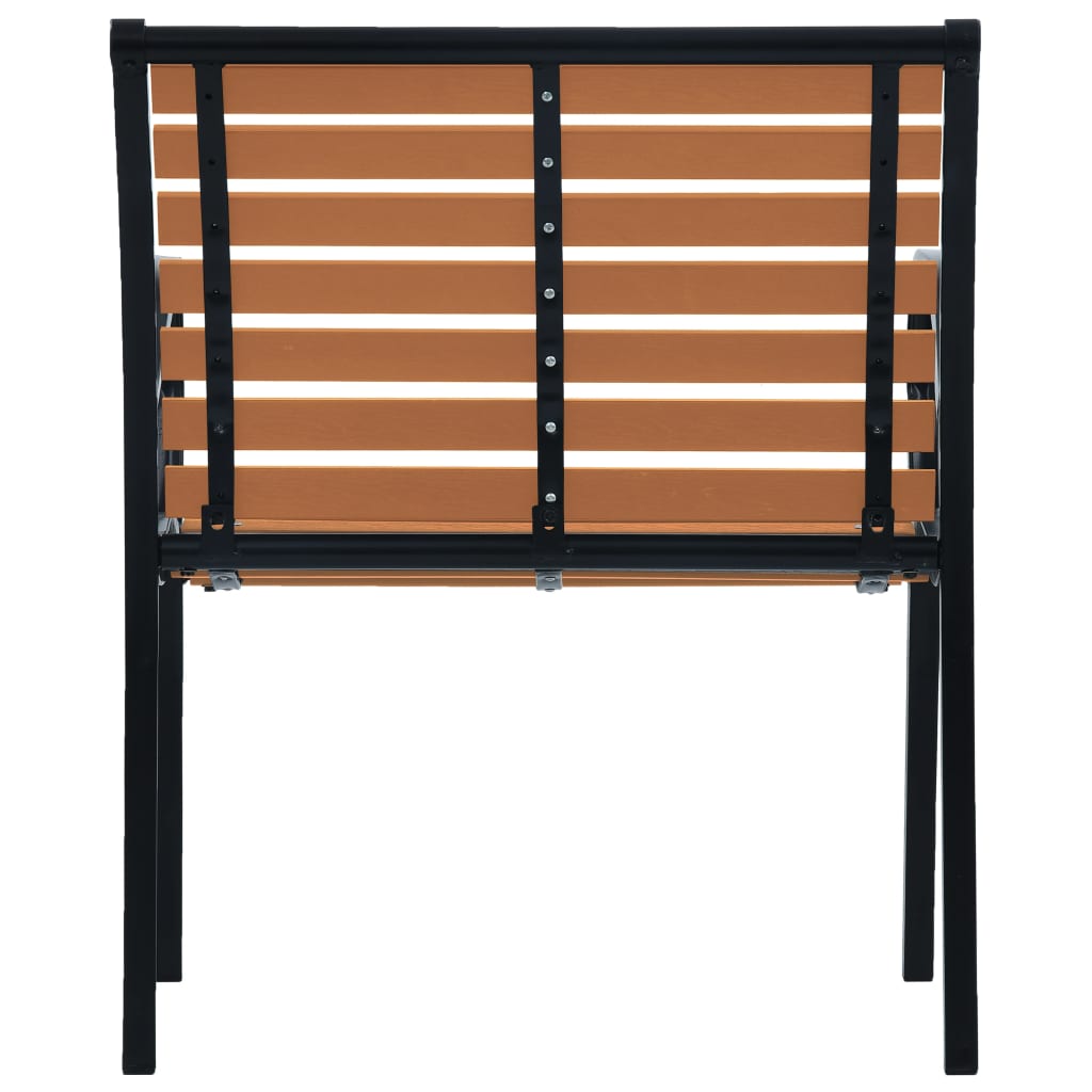 vidaXL Gartenstühle 2 Stk. Stahl und WPC Schwarz und Braun