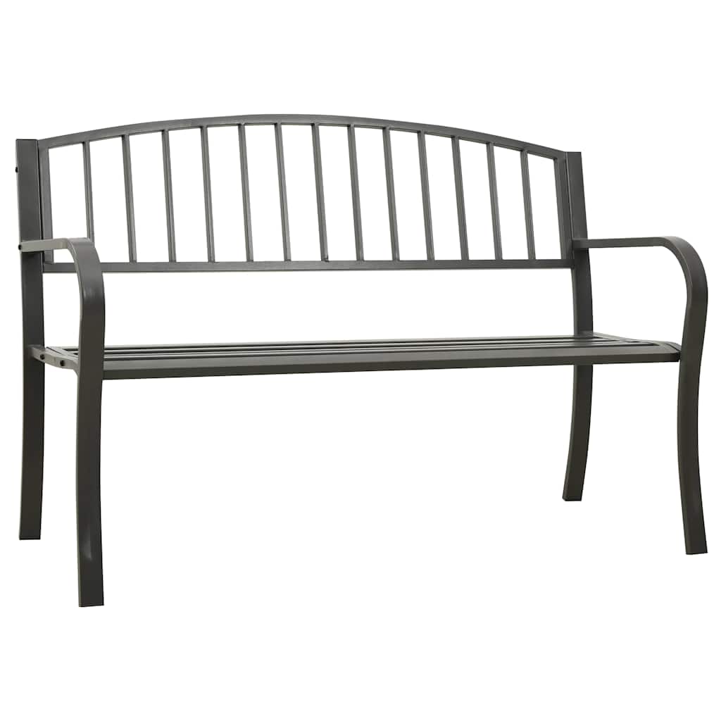 vidaXL Gartenbank 125 cm Stahl Grau