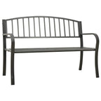 vidaXL Gartenbank 125 cm Stahl Grau