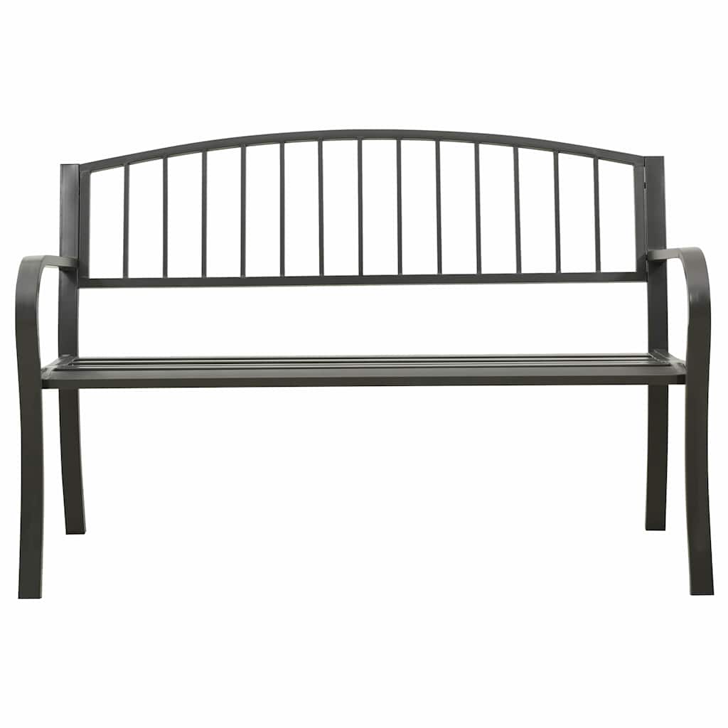 vidaXL Gartenbank 125 cm Stahl Grau
