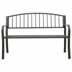 vidaXL Gartenbank 125 cm Stahl Grau