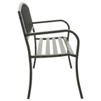 vidaXL Gartenbank 125 cm Stahl Grau