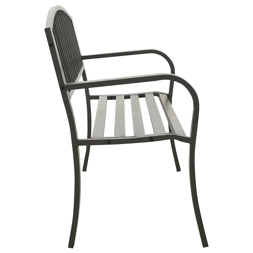vidaXL Gartenbank 125 cm Stahl Grau