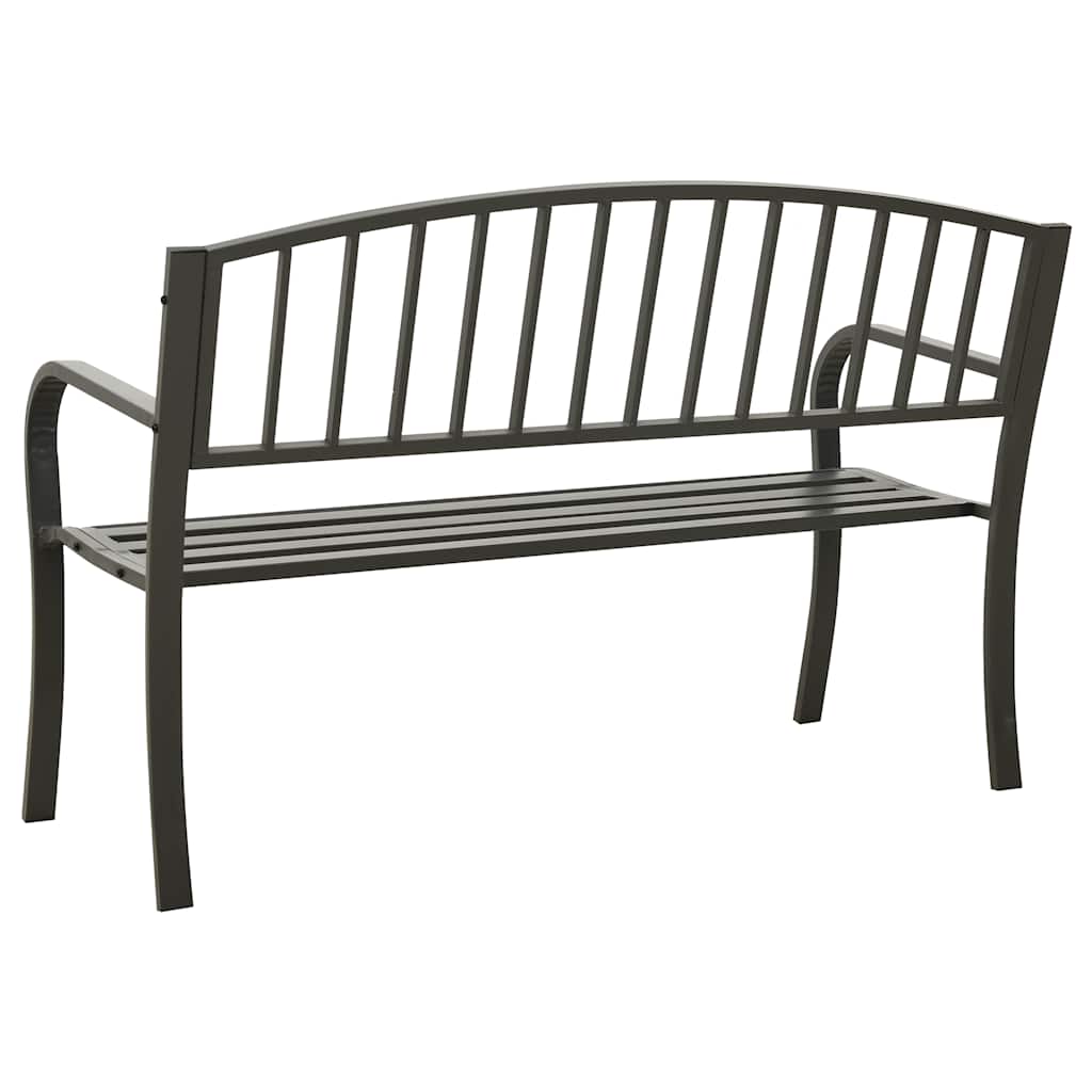 vidaXL Gartenbank 125 cm Stahl Grau