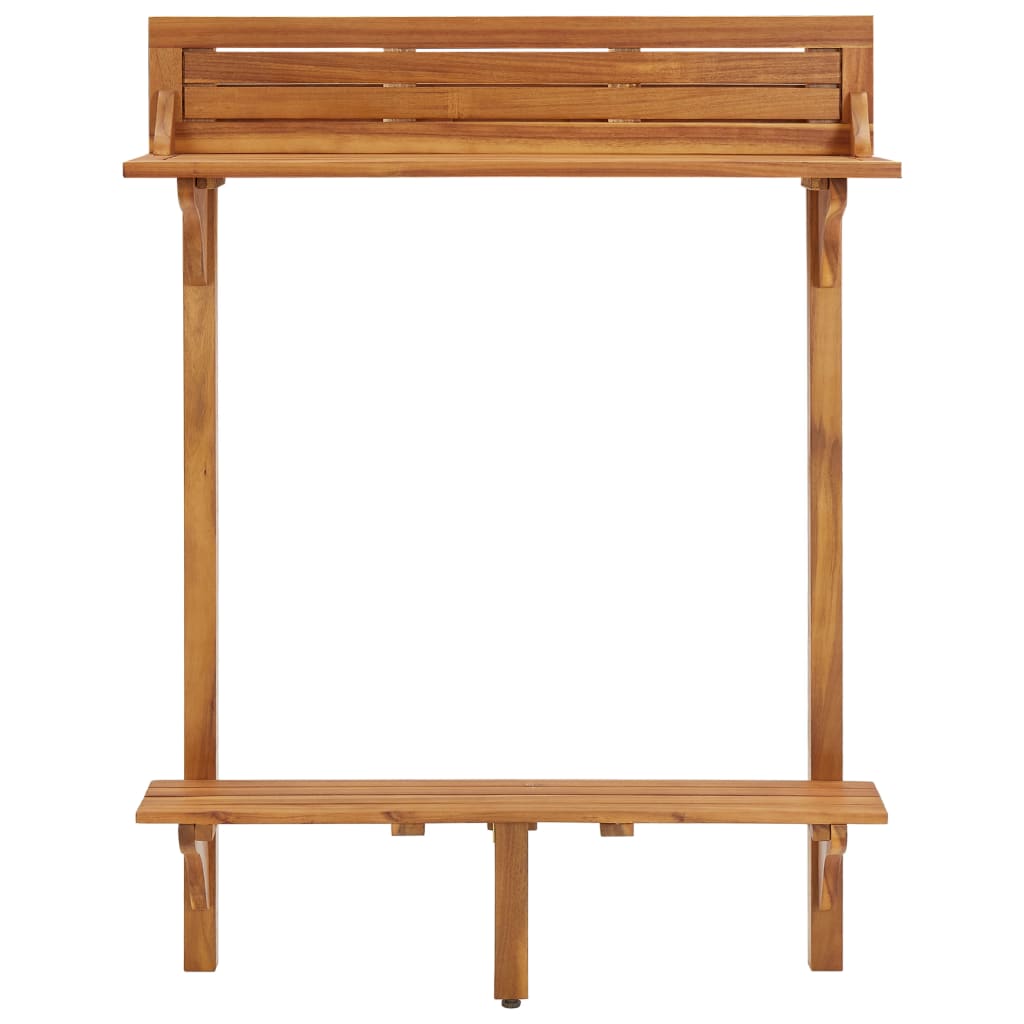 vidaXL Balkon-Stehtisch 90x37x122,5 cm Massivholz Akazie