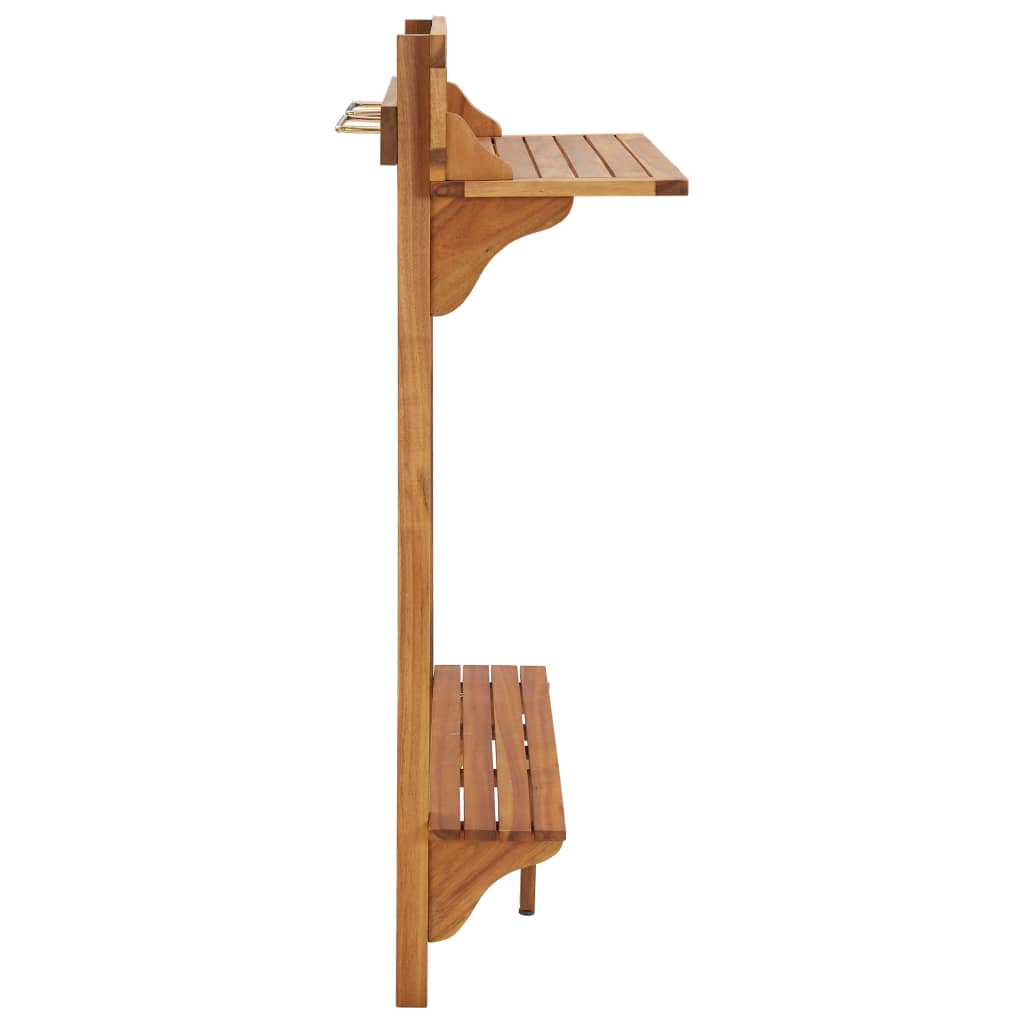 vidaXL Balkon-Stehtisch 90x37x122,5 cm Massivholz Akazie