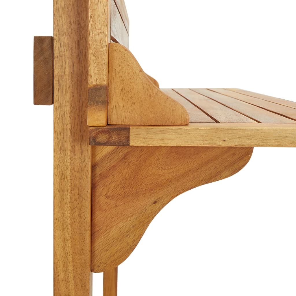 vidaXL Balkon-Stehtisch 90x37x122,5 cm Massivholz Akazie