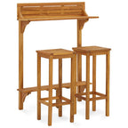 vidaXL 3-tlg. Balkon-Bar-Set Massivholz Akazie
