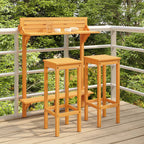 vidaXL 3-tlg. Balkon-Bar-Set Massivholz Akazie