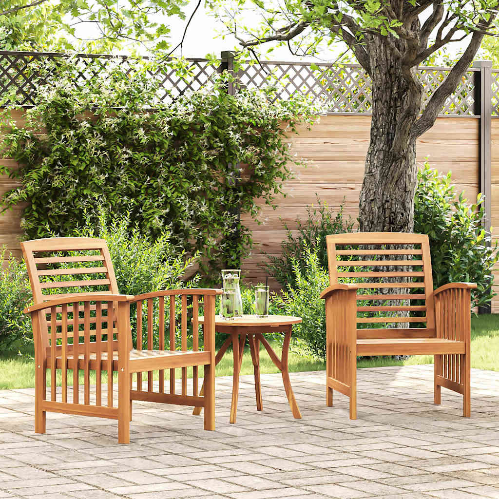 vidaXL Gartenstühle 2 Stk. Massivholz Akazie