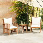 vidaXL Gartenstühle mit Kissen 2 Stk. Akazie Massivholz