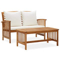 vidaXL 2-tlg. Garten-Lounge-Set mit Kissen Massivholz Akazie