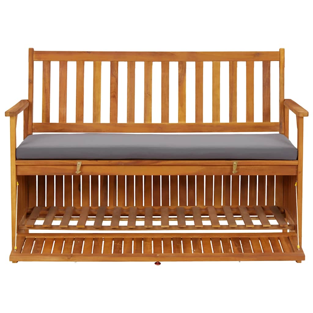 vidaXL Gartenbank mit Stauraum 120 cm Massivholz Akazie