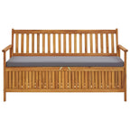 vidaXL Gartenbank mit Stauraum und Auflage 148 cm Massivholz Akazie