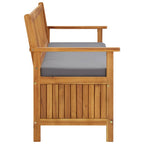 vidaXL Gartenbank mit Stauraum und Auflage 148 cm Massivholz Akazie