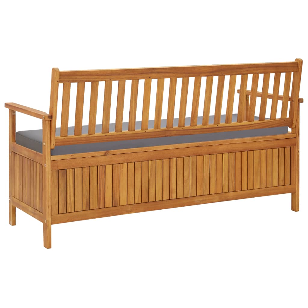 vidaXL Gartenbank mit Stauraum und Auflage 148 cm Massivholz Akazie