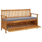 vidaXL Gartenbank mit Stauraum und Auflage 148 cm Massivholz Akazie