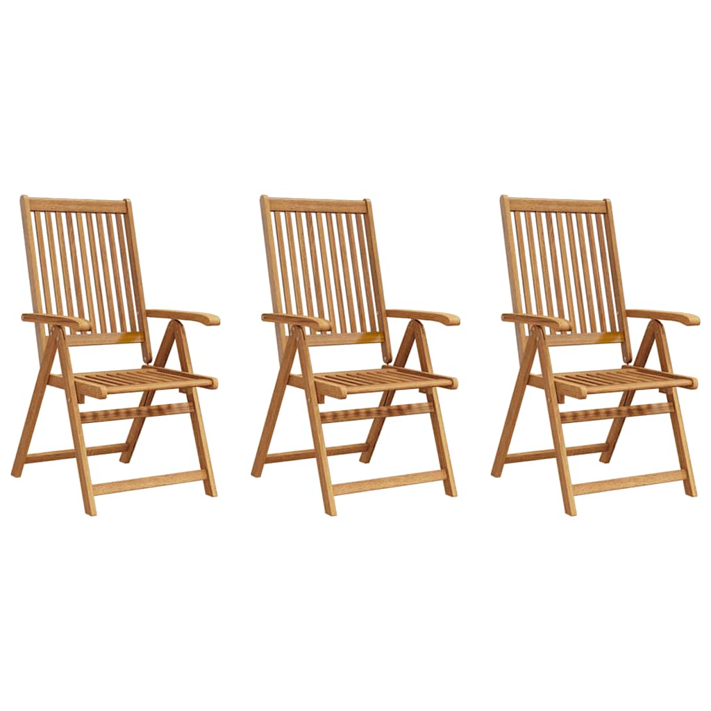 vidaXL Klappbare Gartenstühle 3 Stk. Massivholz Akazie