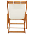 vidaXL Klappbarer Strandstuhl Eukalyptus Massivholz und Stoff Creme
