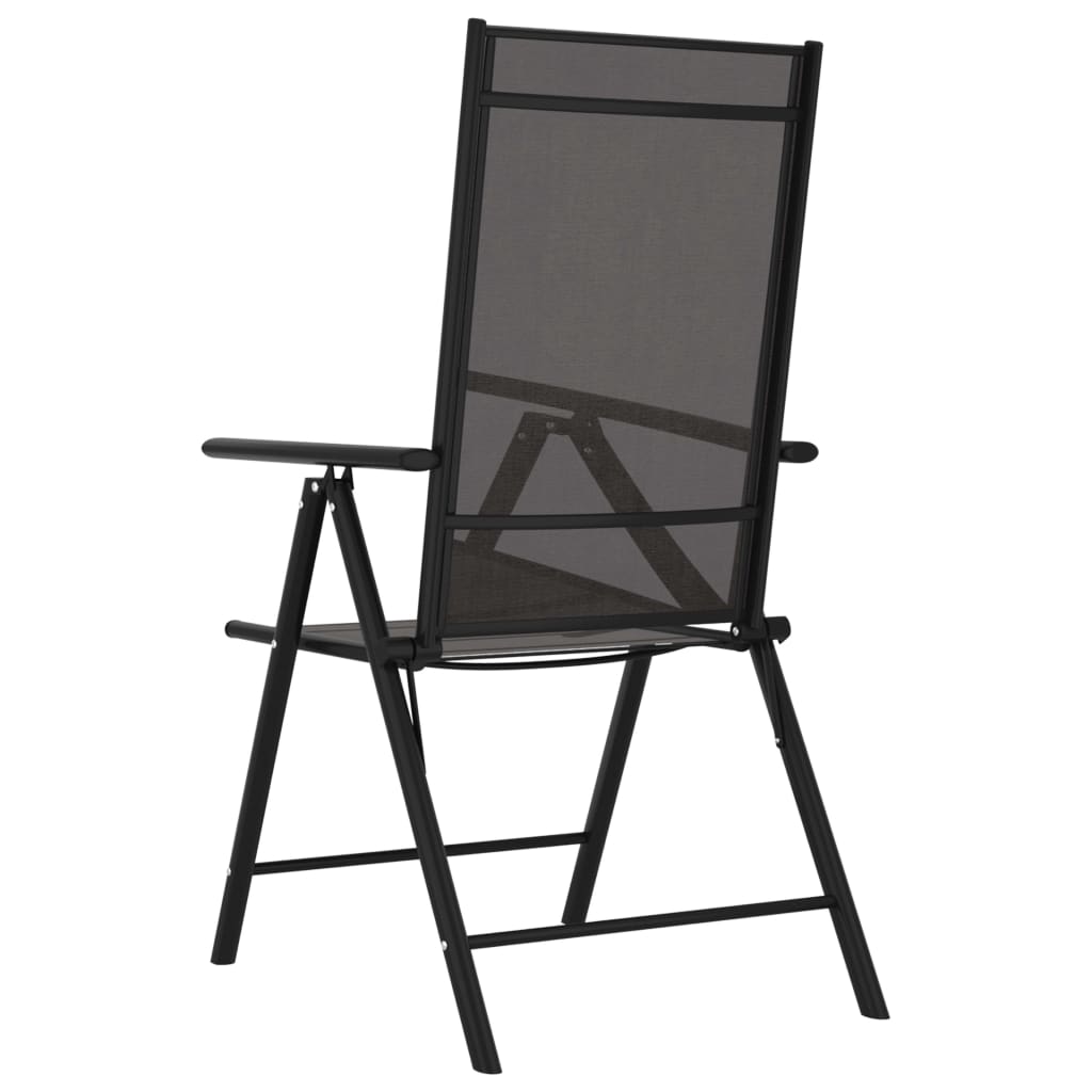 vidaXL Gartenstühle Klappbar 6 Stk. Textilene Schwarz