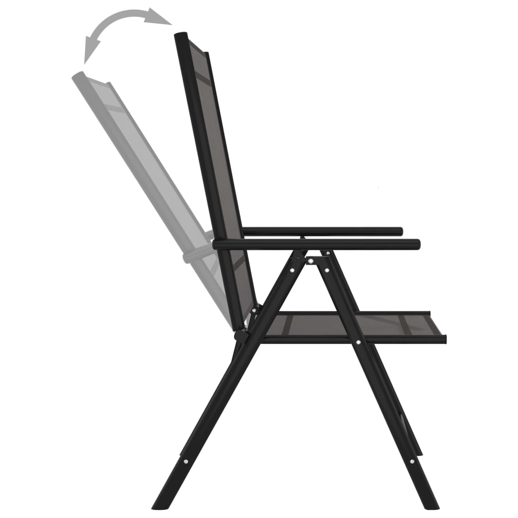 vidaXL Gartenstühle Klappbar 6 Stk. Textilene Schwarz