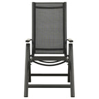 vidaXL Klappbare Gartenstühle 2 Stk. Textilene und Aluminium Schwarz
