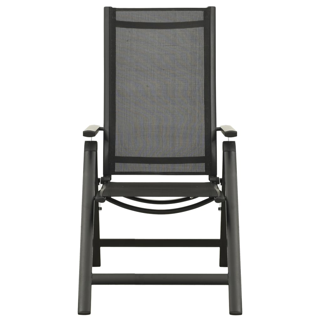 vidaXL Klappbare Gartenstühle 2 Stk. Textilene und Aluminium Schwarz