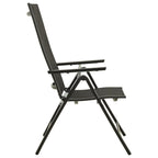 vidaXL Klappbare Gartenstühle 2 Stk. Textilene und Aluminium Schwarz