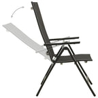 vidaXL Klappbare Gartenstühle 2 Stk. Textilene und Aluminium Schwarz