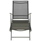 vidaXL Sonnenliege Klappbar Textilene und Aluminium Schwarz & Silbern