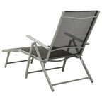 vidaXL Sonnenliege Klappbar Textilene und Aluminium Schwarz & Silbern